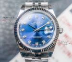 Perfect Replica High Quality Rolex Datejust Blue Dial With Diamond Markers Jubilee Watch 
